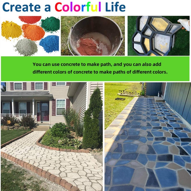 CJGQ Plus Size 19.6"x19.6"x1.7" Walk Maker Reusable Concrete Pathmate Stone Mold Stepping Stone Paver Lawn Patio Yard Garden DIY Path Maker Paving Moulds (Irregular) - Image 4